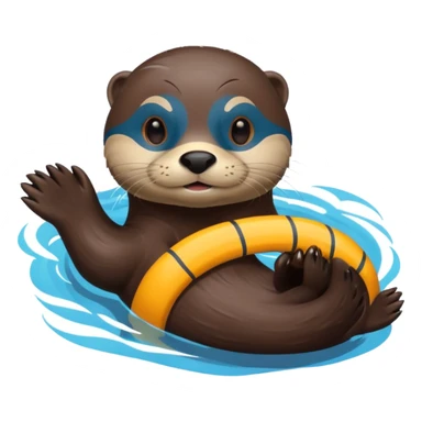 otter swims sporty sticker