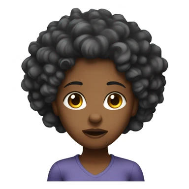 black girl with curly hair disgusted face sticker