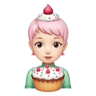 Pixie with cake sticker