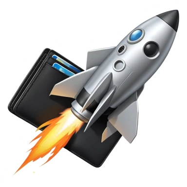 Men’s wallet shaped like a rocket flying into a black hole ￼ sticker