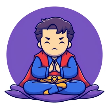Doctor Strange in meditation pose floating sticker