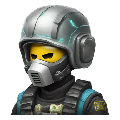 cyber punk with helmet holding cash sticker