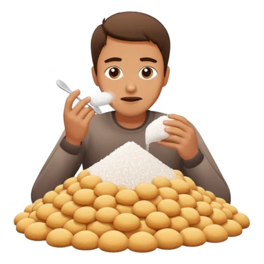 man with big pal of suger  sticker