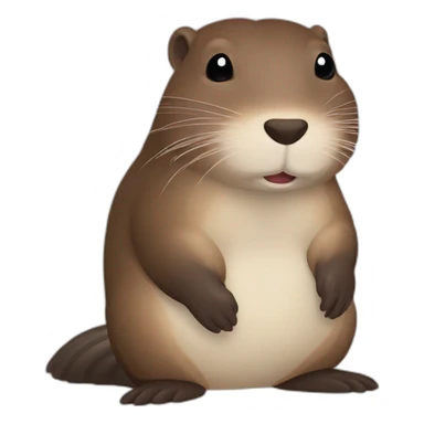 nutria con bata y cinta mentrica  sticker