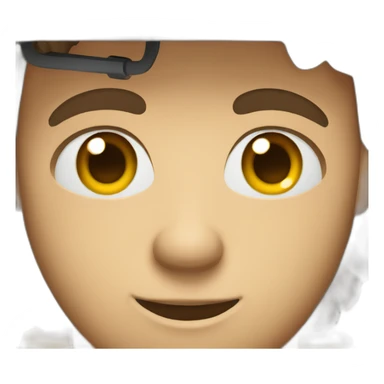 Construction worker with unibrow sticker