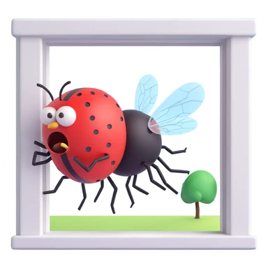 a fly on the window and angry man  sticker