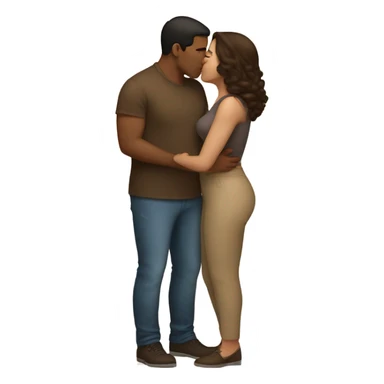 Thick brunette woman kissing lightbrown man  sticker