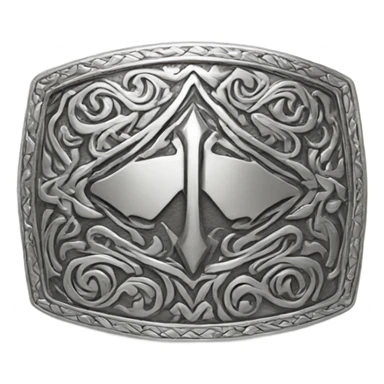 Silver western belt buckle  sticker