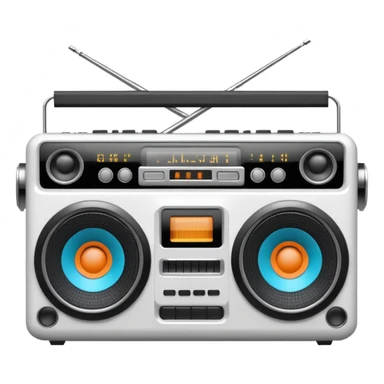 Белый Бумбокс с неоновыми колонками sticker