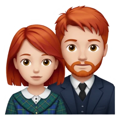 scottish family with son and daughter sticker