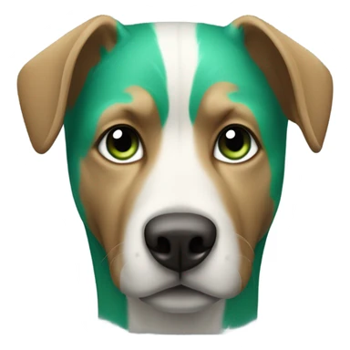 Blue and green dog sticker