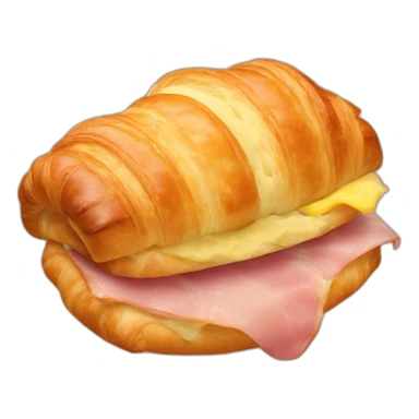 croissant with ham and cheese sticker