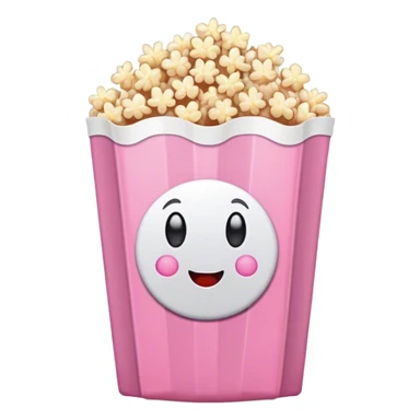 Popcorn in a pink popcorn bag sticker