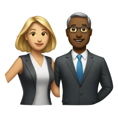 two investors man and woman sticker