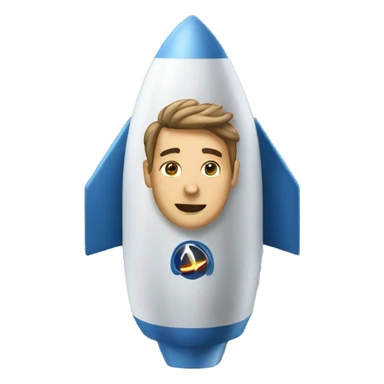 Man flying in a rocket sticker