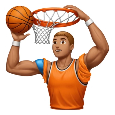 hands dunking basketball  sticker