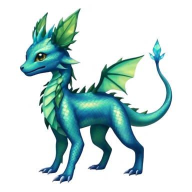 Shiny ethereal elemental swampy Salandit-Leafeon-Vaporeon-hybrid-fusion (full body) sticker