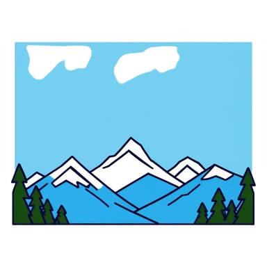 Mountain range with snow peaks sticker