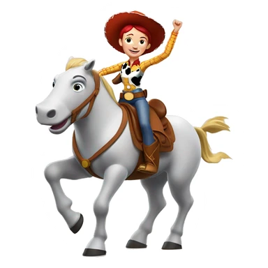 Jessie from Toy Story riding Bullsye sticker