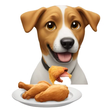 Dog eating chicken sticker