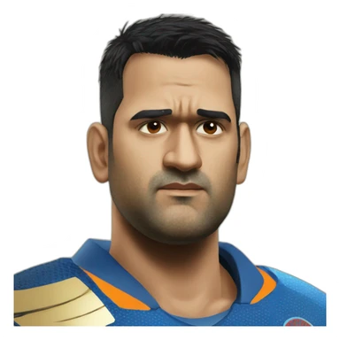 Ms Dhoni with sad face sticker