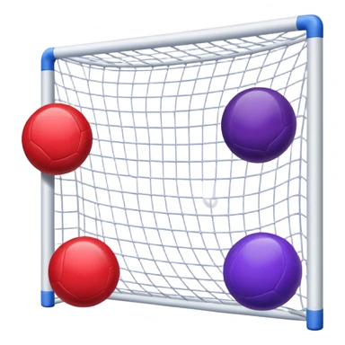 Red ball, blue ball, purple ball in a goal sticker