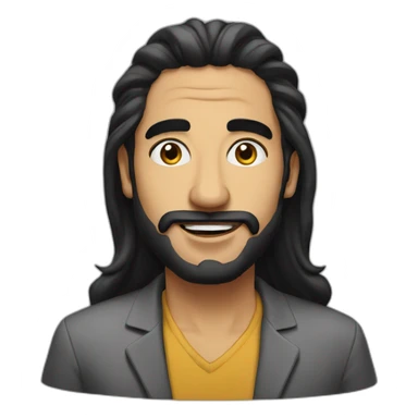 Arabic standup comedian with micro long black hair  sticker