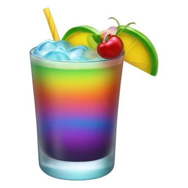 Rainbow cocktail in hurricane glass sticker