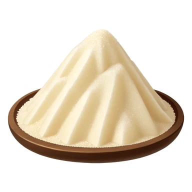 mound of vanilla sugar, light beige to off-white, fine and dry, visible dark vanilla specks, uneven surface, some granules at base, 3D clean style, no faces or extras, transparent background sticker