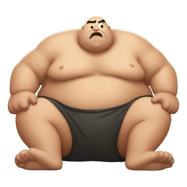 fat man shirtless crawling on ground sticker