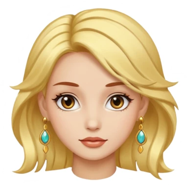 very pretty candy shop girl face with unique color hair and earrings sticker