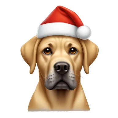 labrador boxer wearing santa hat sticker