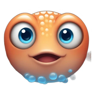 cute fish with blue eyes and hearts sticker