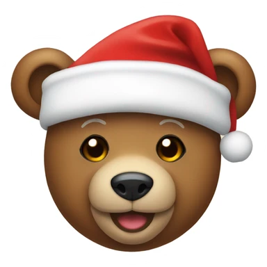 teddy bear with Santa hat sticker