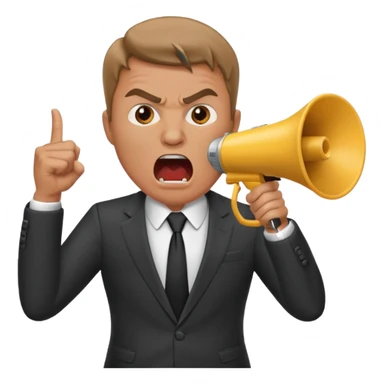 man shouting on megaphonee sticker