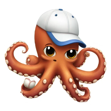 Octopus playing baseball sticker