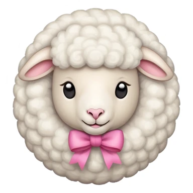 Pecora con fiocco rosa sticker