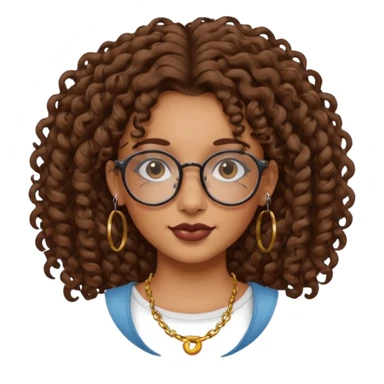 curly glasses earring face tattooed girl sticker