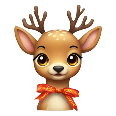 Cute deer with ribbons sticker