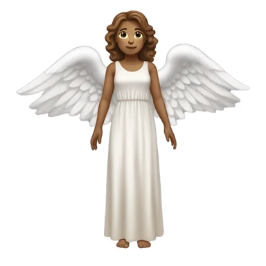 Full length white woman with brown hair dressed as a beautiful angel with wings and a long flowy dress sticker