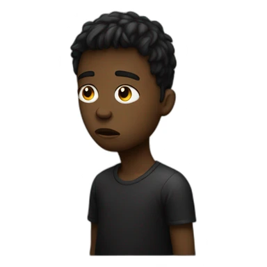 Sad boy,black background  sticker