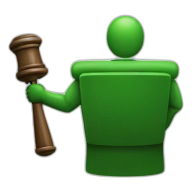 Green AI judge with hammer sticker