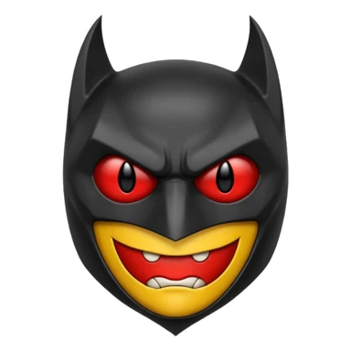 A batman emoji with red eyes and it should look realistic  sticker