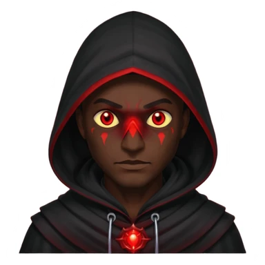 Evil Dark, shadowie Male lord with Red glowing eyes and hood sticker