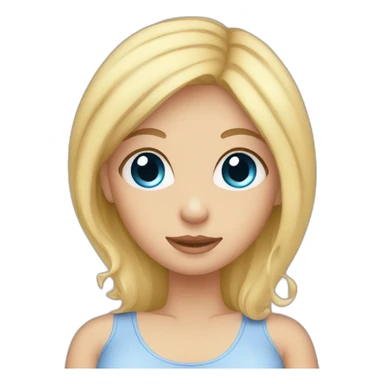 Pregnant blond girl with blue eyes  sticker