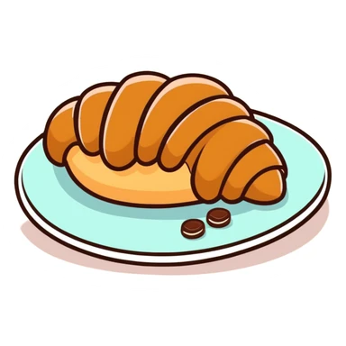Croissant with chocolate on top sticker