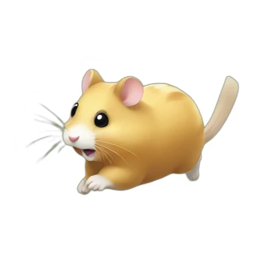hamster running in prairie sticker