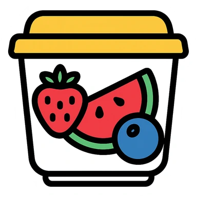 plastic fruit pot colored icon with black outlines sticker