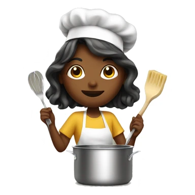 Girl cooking pasta sticker