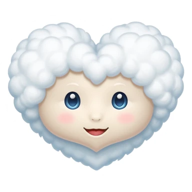 white heart with a cloud sticker